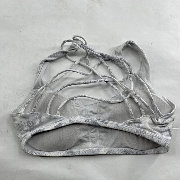Lululemon Energy Sports Bra Women's Sz 6 Gray Tropical Pullover Strappy Wireless - Picture 3 of 5